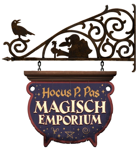 Hocus P. Pas Magisch Emporium logo